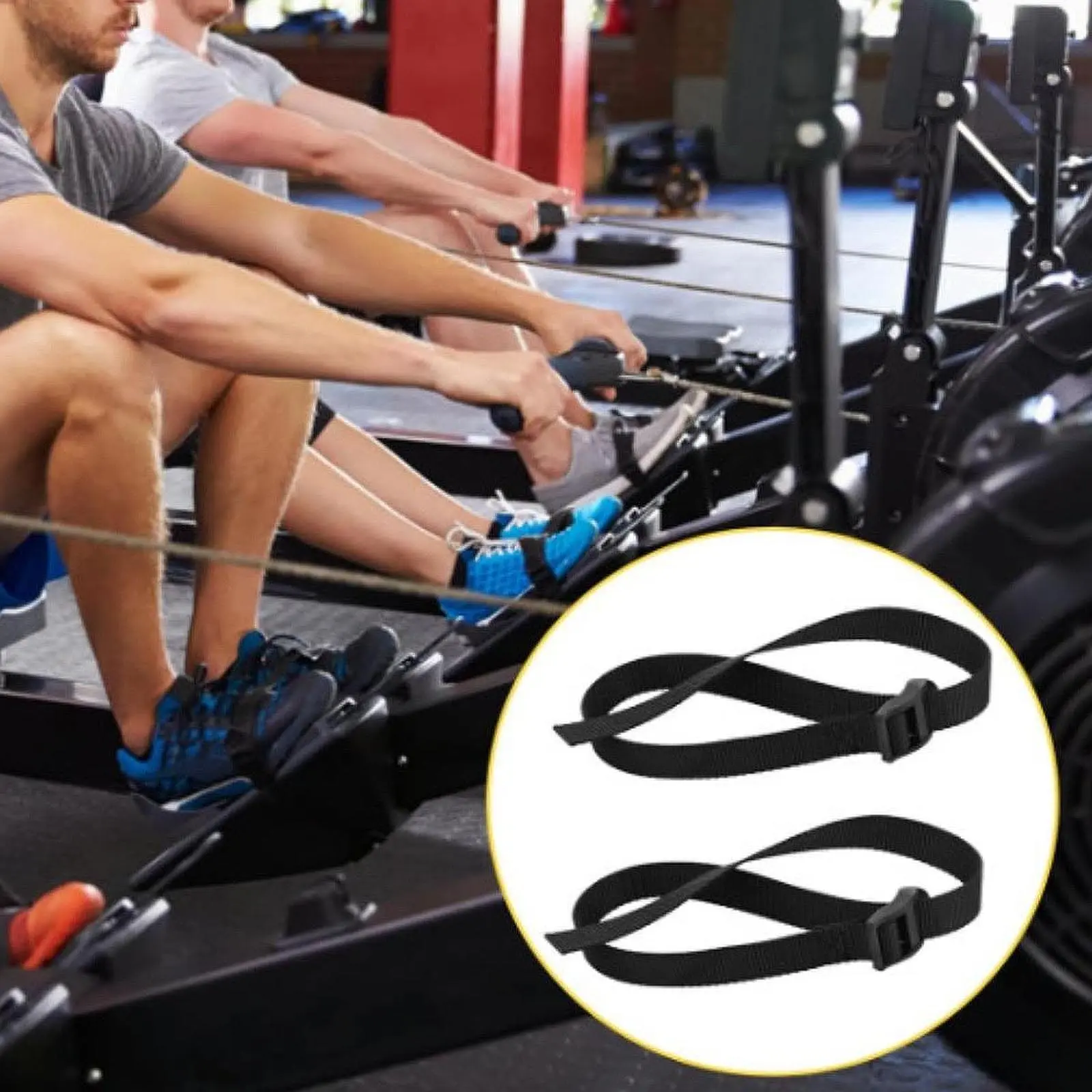 2 Pieces Rowing Machine Feet Straps Oxford Cloth Lightweight
