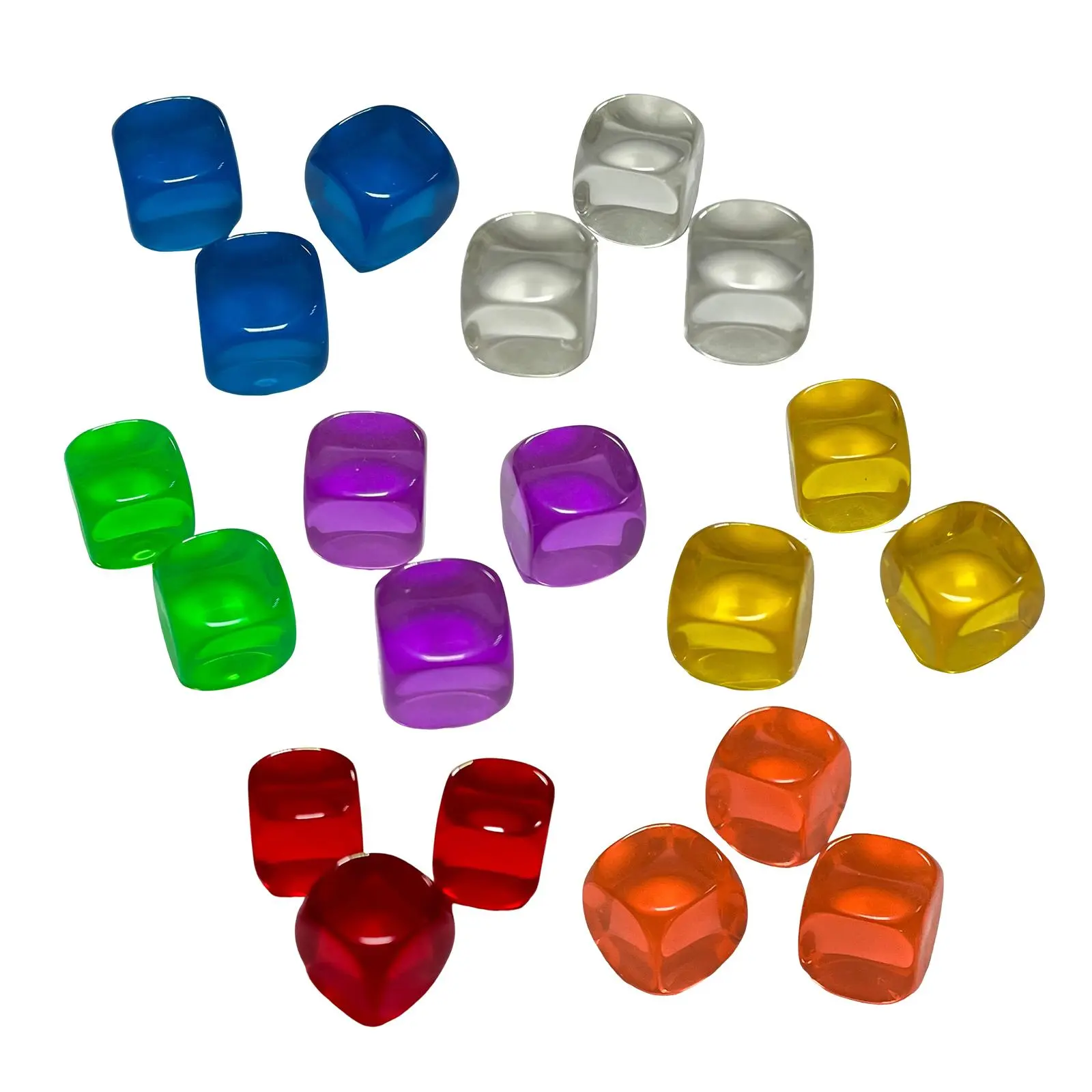 20 Pieces 16mm Blank Dices Education Markers Activity Standard for Board Game Props Crafts Desktop Game Entertainment Toys