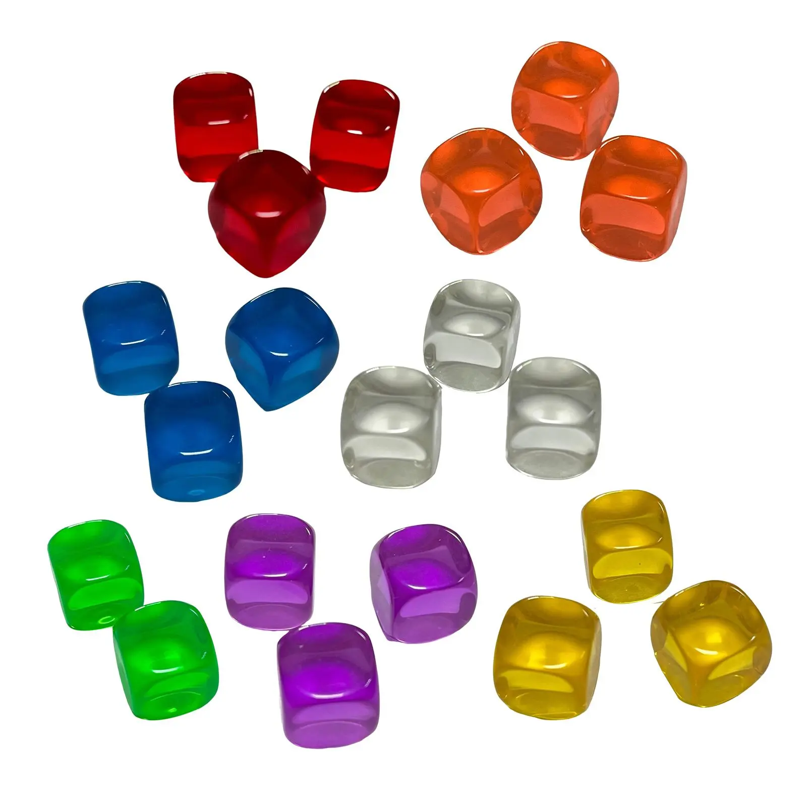 20 Pieces 16mm Blank Dices Education Markers Activity Standard for Board Game Props Crafts Desktop Game Entertainment Toys