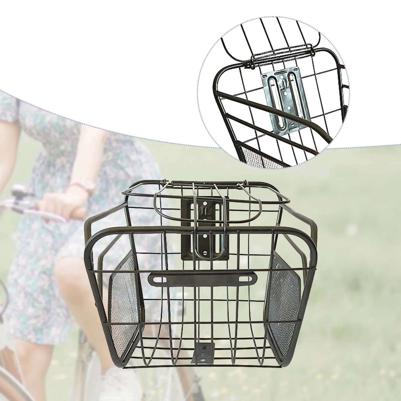 Front and Rear Electric Bike Basket Durable Bicycle Basket for Beach Outdoor Commuting & Shopping Mountain Bikes City Bikes
