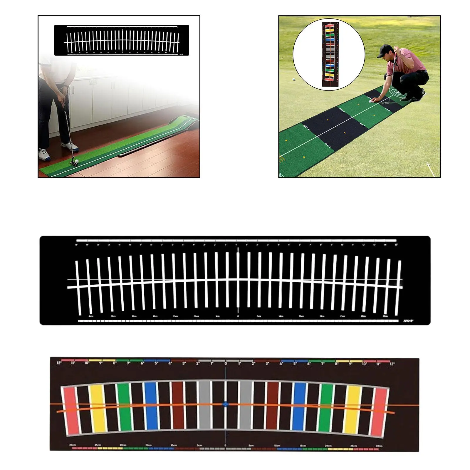 Game Practice Training Aid with Alignment Tour Aim Golf Putting Mat for Swing Lawn Improving Skills Women Men Teens Kids Golfing