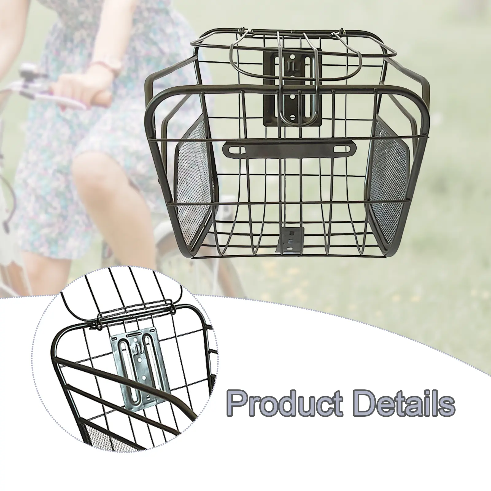 Front and Rear Electric Bike Basket Durable Bicycle Basket for Beach Outdoor Commuting & Shopping Mountain Bikes City Bikes
