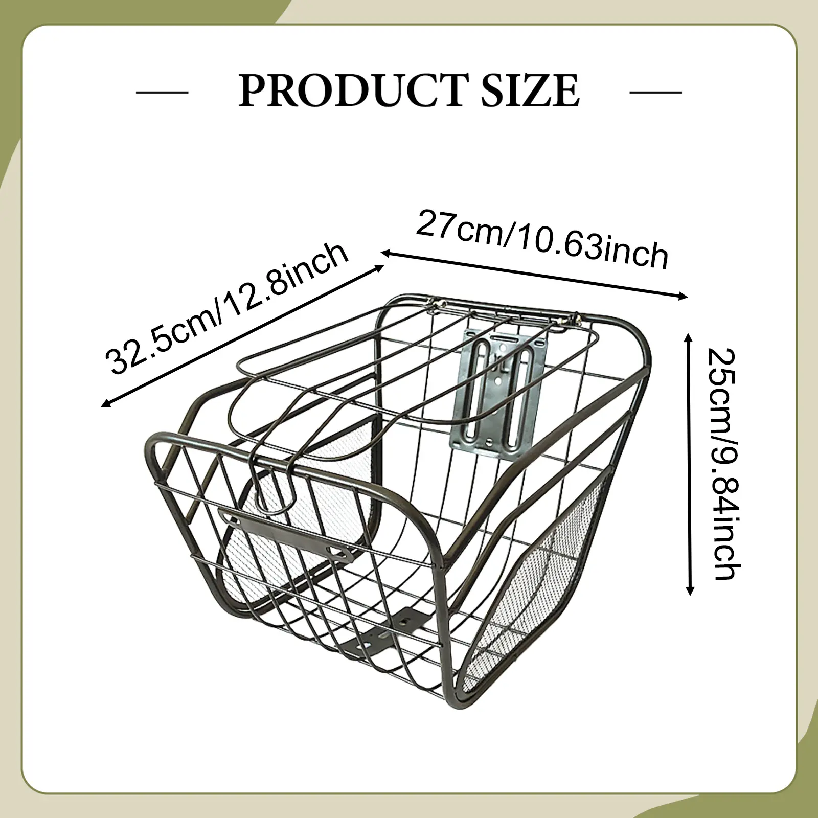 Front and Rear Electric Bike Basket Durable Bicycle Basket for Beach Outdoor Commuting & Shopping Mountain Bikes City Bikes