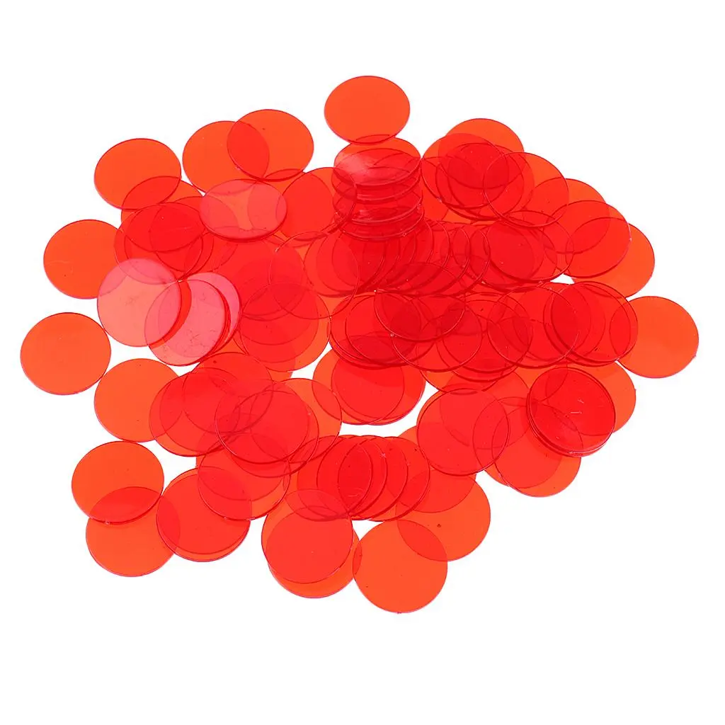 100pcs Bingo Game Accessories Chips Transparent  Markers