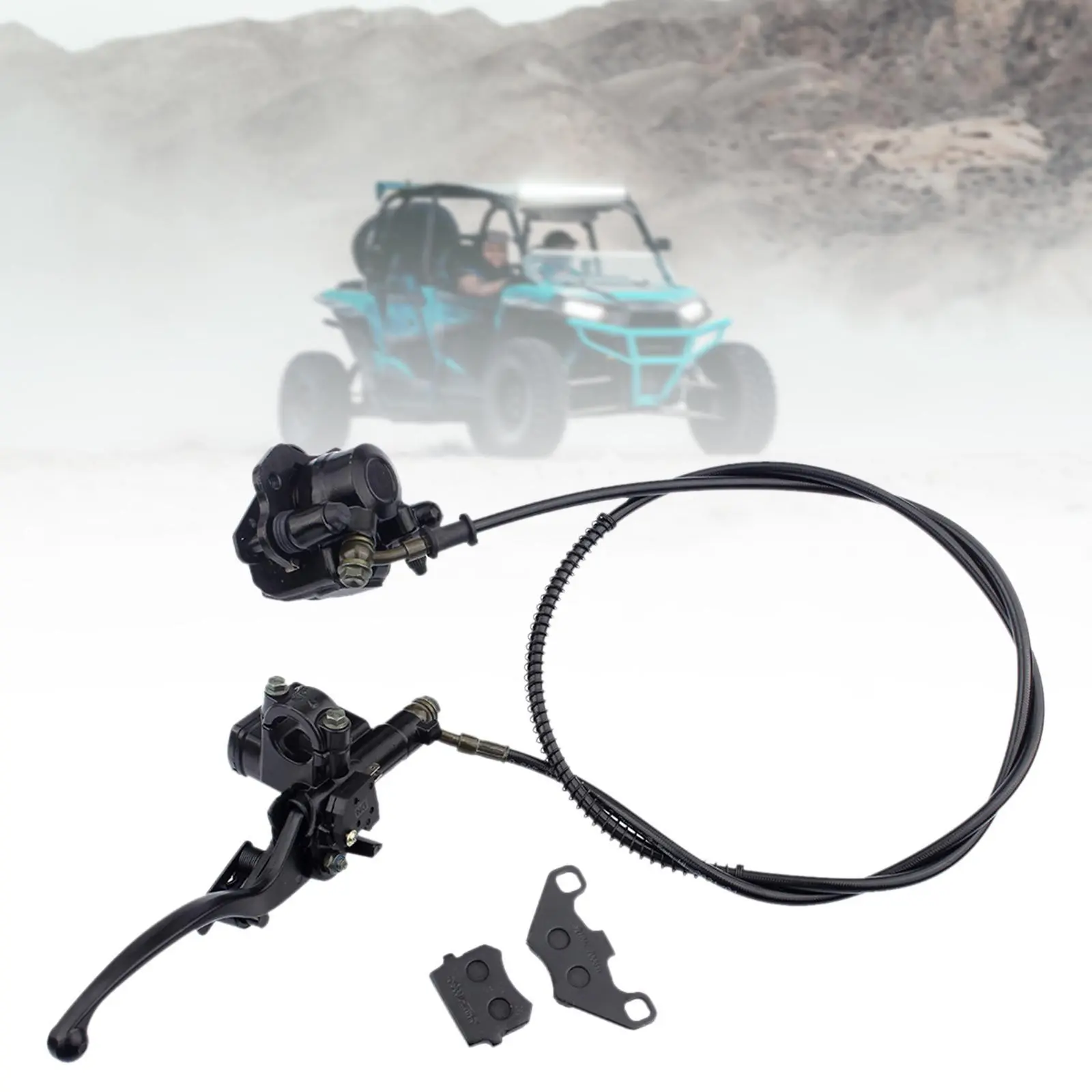 Rear Hand Hydraulic Disc Brake Sturdy Professional Spare Part Aluminum with Brake Pads for 50cc-125cc ATV Dirt Bike