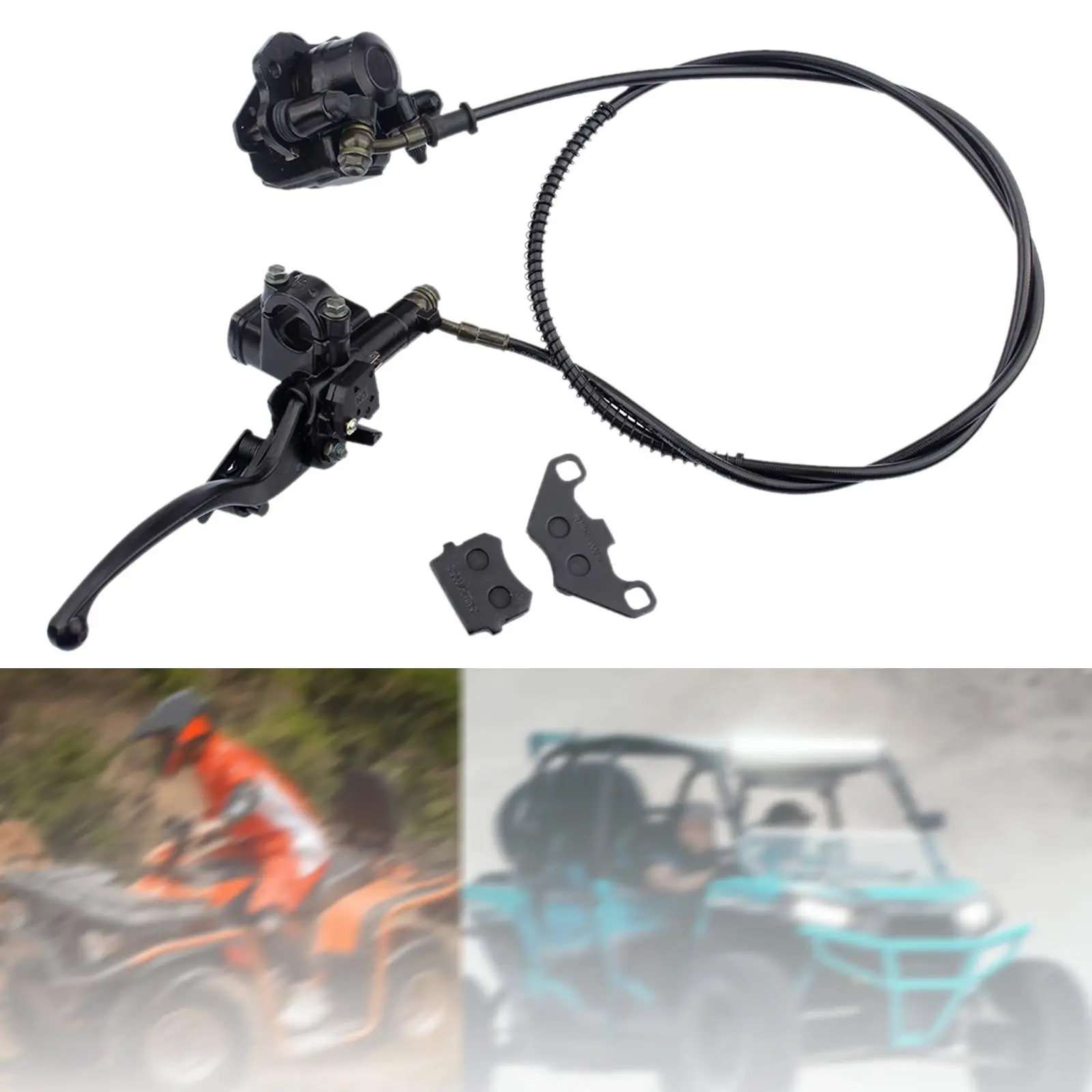 Rear Hand Hydraulic Disc Brake Sturdy Professional Spare Part Aluminum with Brake Pads for 50cc-125cc ATV Dirt Bike