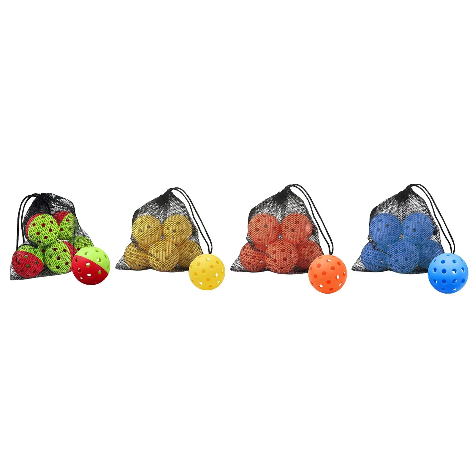 6Pcs Pickleball Balls 74mm Sports Pickle Balls 40 Holes for Tournament Play Indoor and Outdoor Tennis/Wood/concrete Courts
