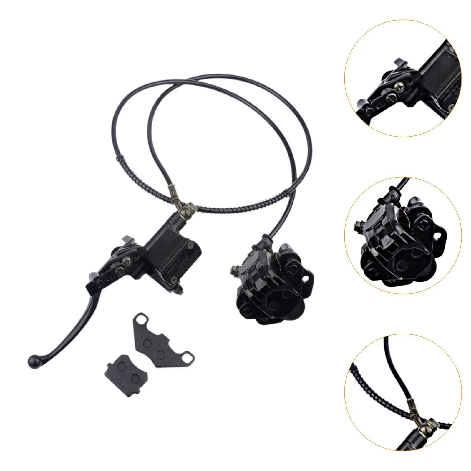 Rear Hand Hydraulic Disc Brake Sturdy Professional Spare Part Aluminum with Brake Pads for 50cc-125cc ATV Dirt Bike