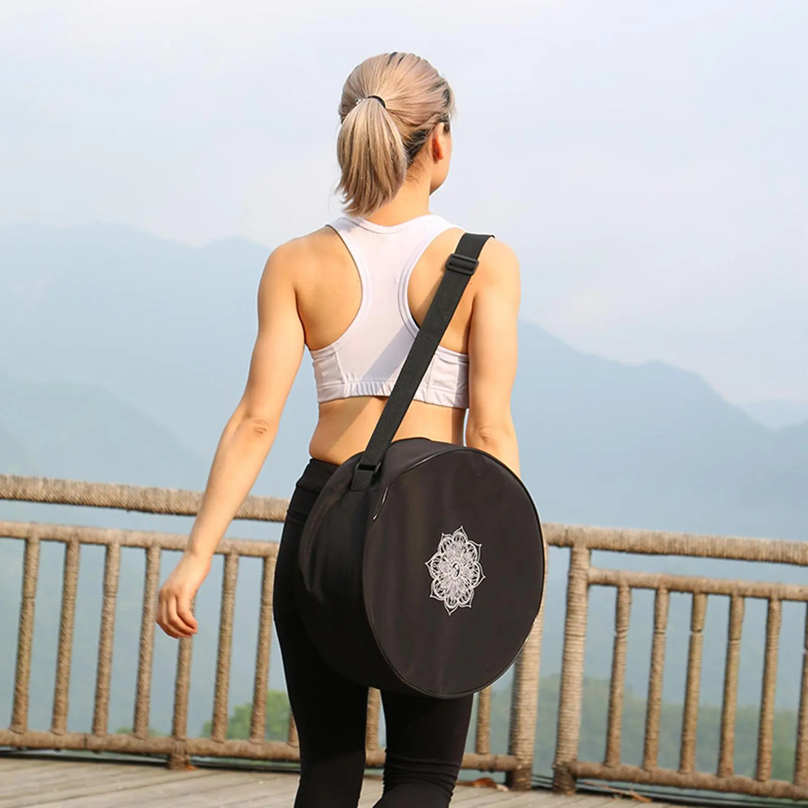 Yoga Pilates Circle Bag Practice Yoga Wheel Bag for Body Building Relaxation