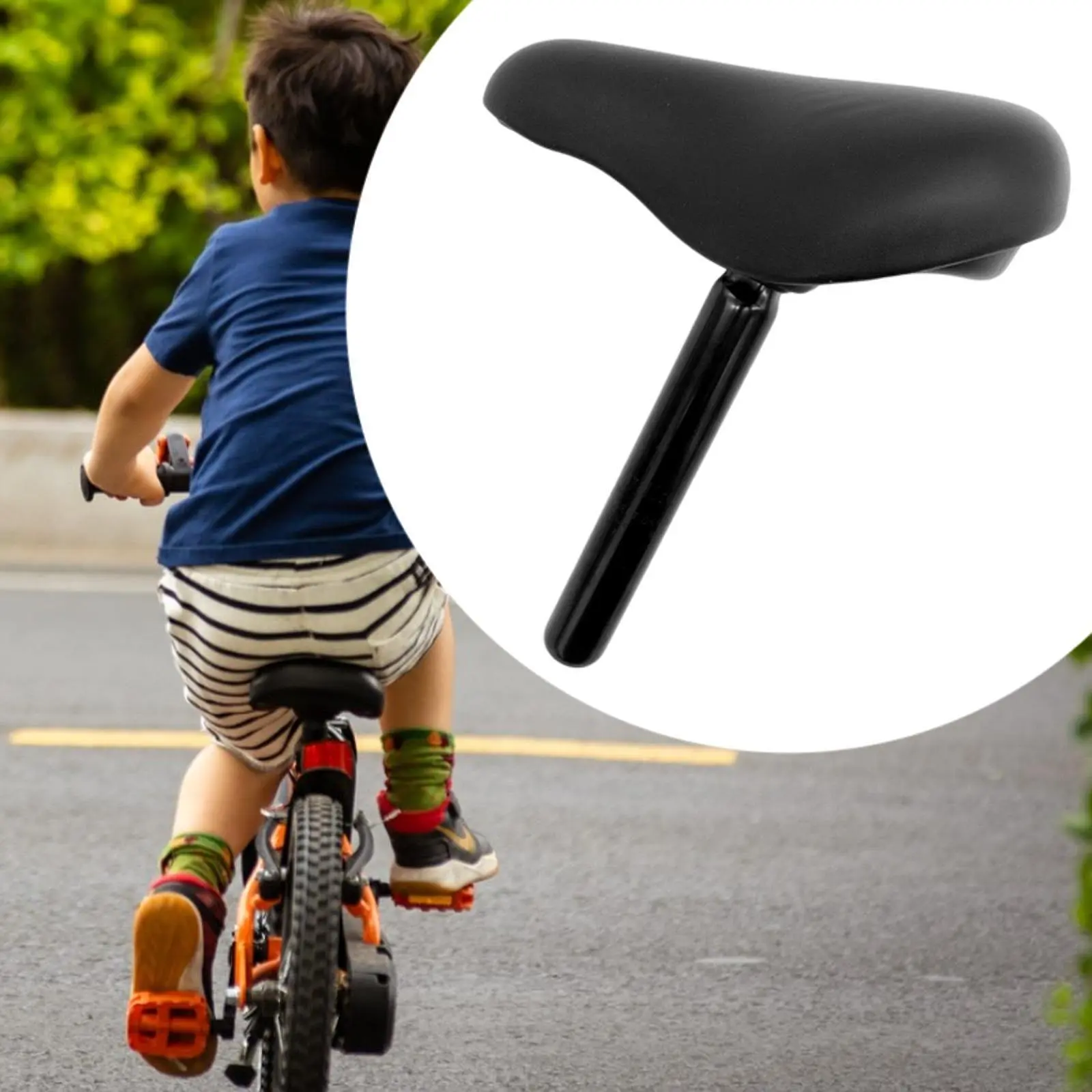 Kids Bike Seat Cycling Accessory for Boys and Girls Waterproof with Seatpost Balance Bike Saddle Bicycle Seat Replacement