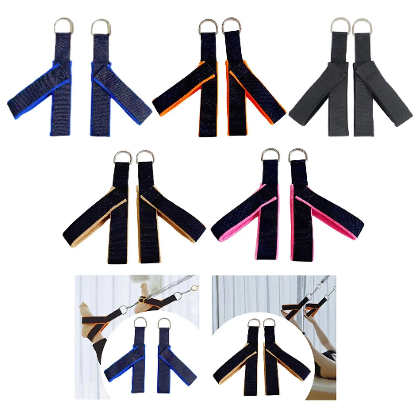 Set of 2 Fitness Straps, Reformer Straps And Footstraps for Home Use