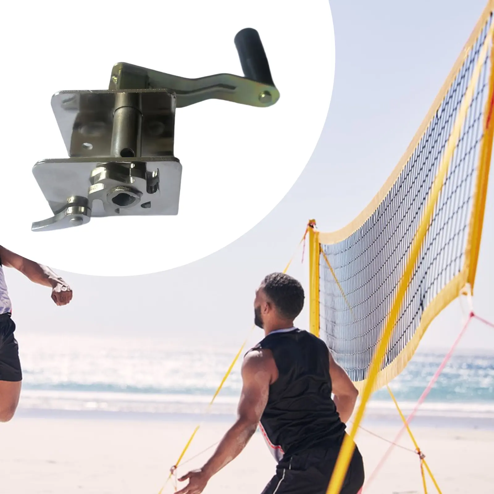 Badminton Pole Tensioner Volleyball Net Ratchet Tightener Heavy-Duty Adjustable Rope Clamp for Outdoor Sports Beach Backyard