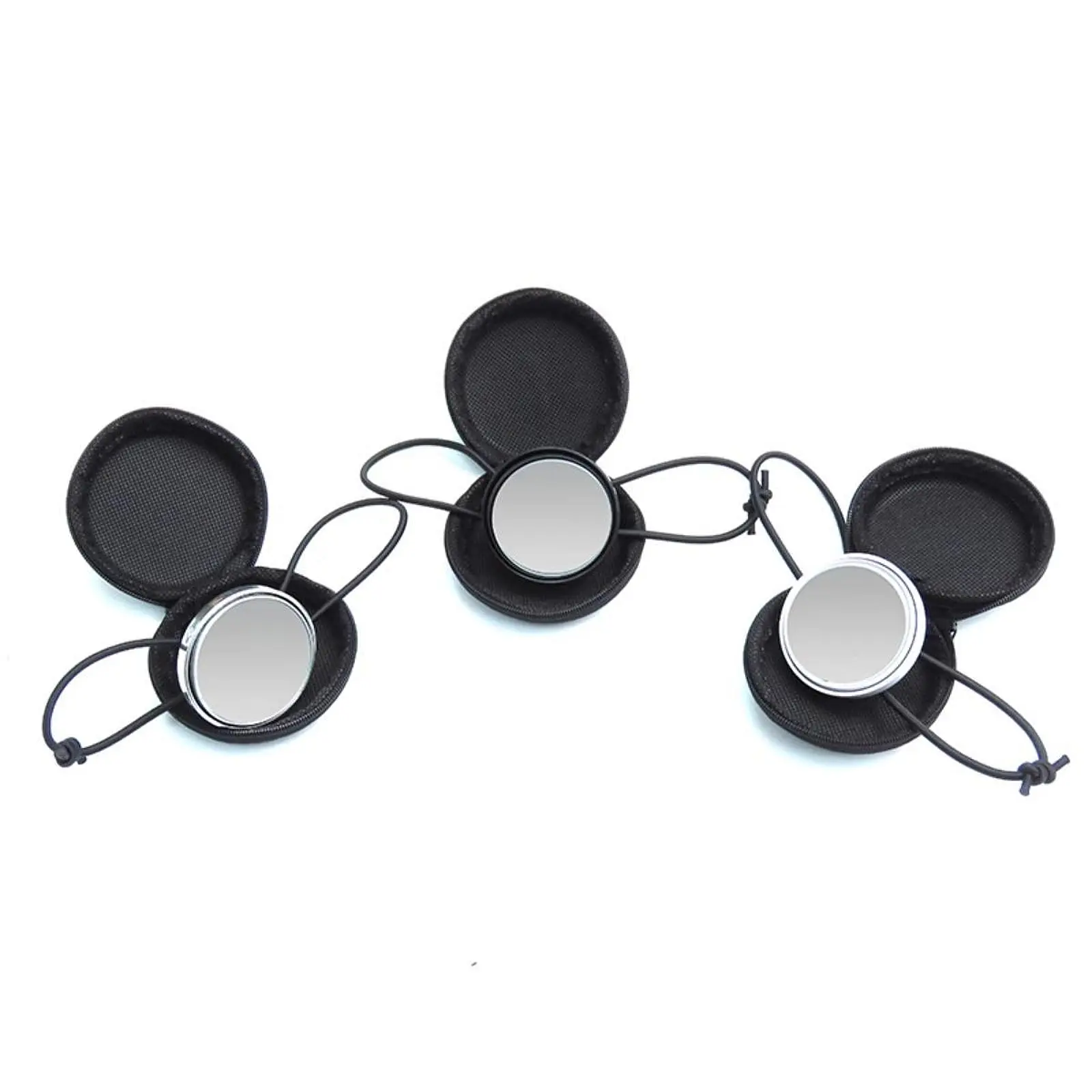 Diving Hand Mirror Convex Glass Adjustable Underwater Equipment for Drifting Black