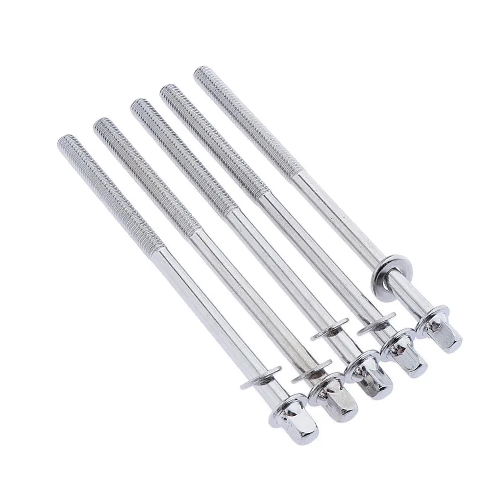 5 Pieces NEW Chrome Drum Tension Rods Tom Snare Build Repair Restore Bass Parts Accessories 108mm X 6mm