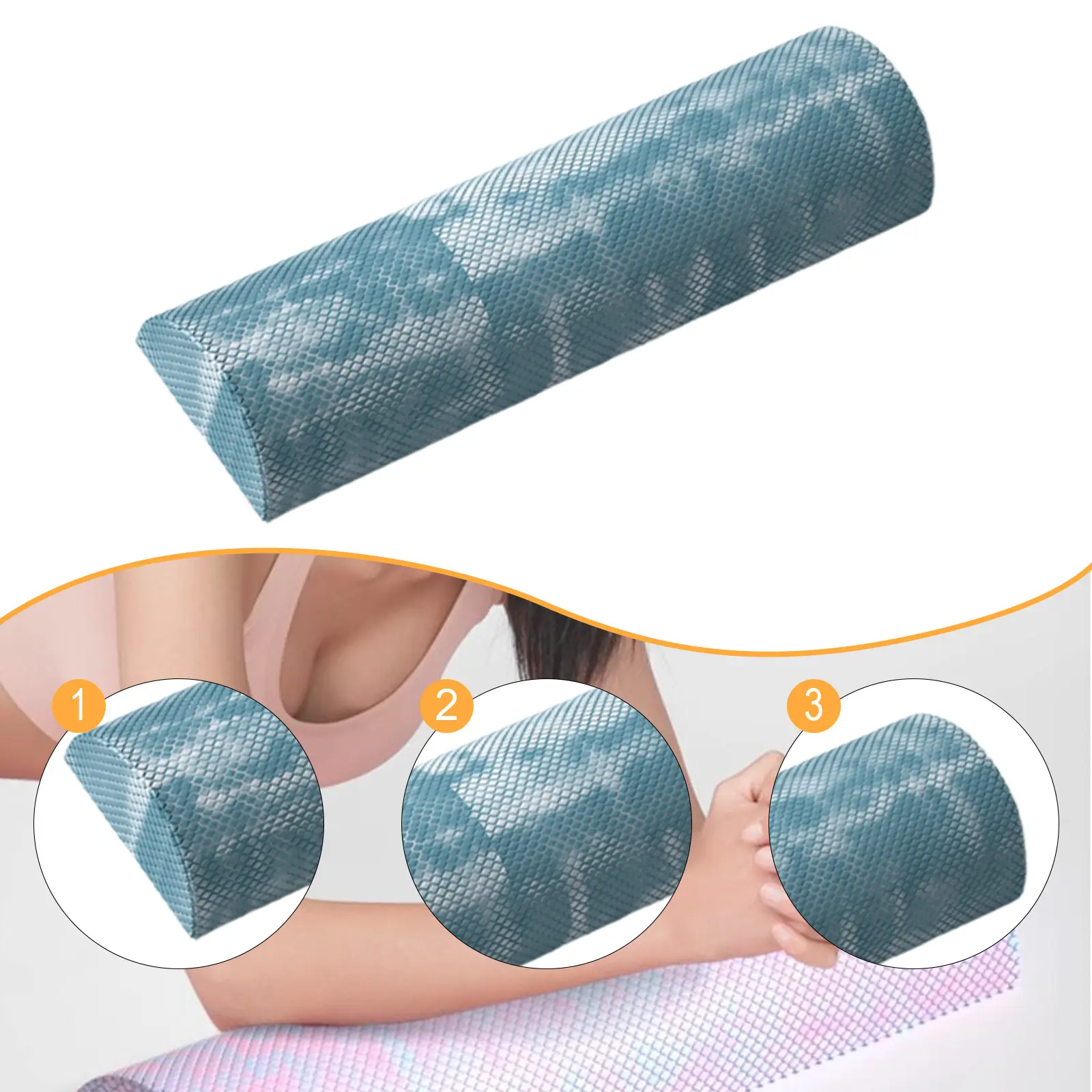 EVA Half Round Foam Roller AntiSlip Balance Training Fitness Pilates Axis Lumbar Spine Reliever Rehabilitation Spine Orthotics