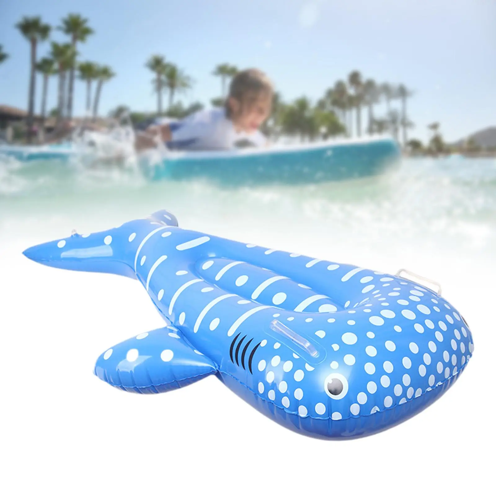 Inflatable Ride-On Whale Pool Float Large Summer Water Toy Lightweight Durable Fun Swimming Raft for Beach Backyard Best Gift