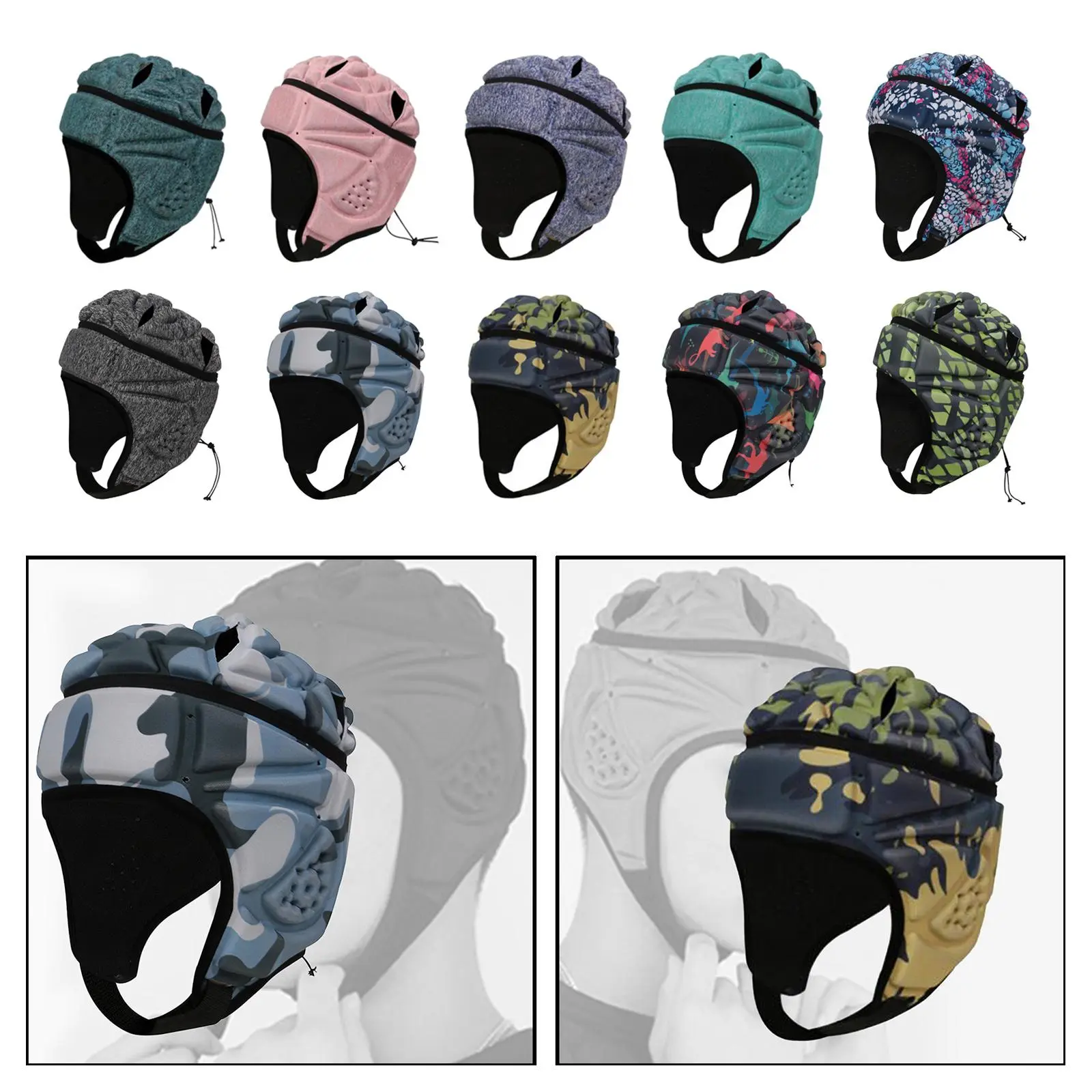Rugby Helmet Football Soccer Headgear Hockey Baseball Skateboard Protective
