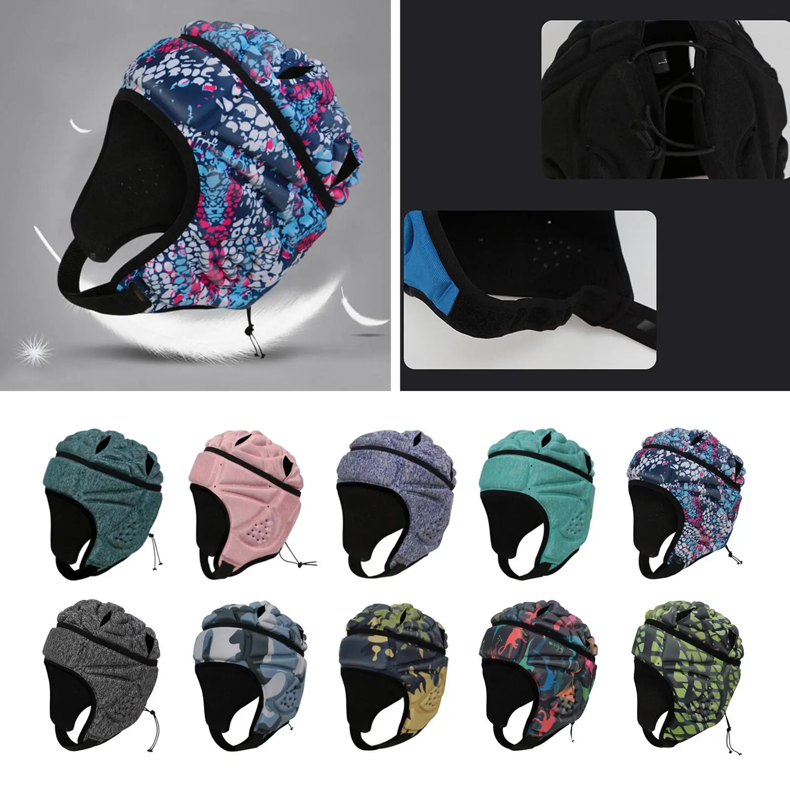 Rugby Helmet Football Soccer Headgear Hockey Baseball Skateboard Protective