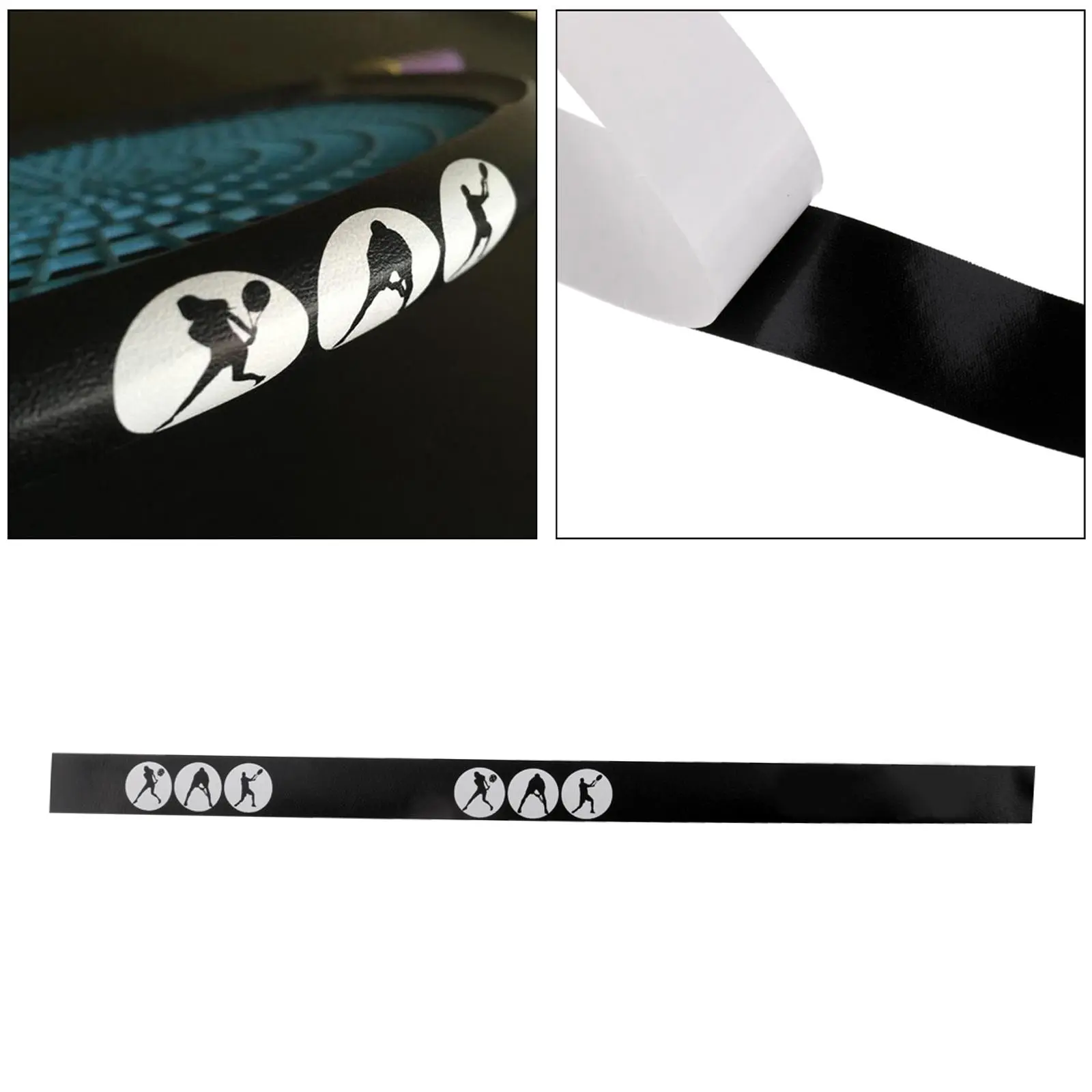 Soft Flexible Tennis Racket Protective Sticker Racquet Protection Tape Tennis Accessories Black 100% Polyester