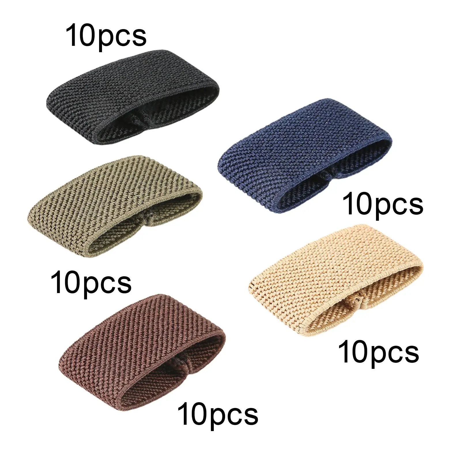 10Pcs Elastic Belt Keepers Accessories for 1.5" Wide Belts/Straps Strap Retainer Band Webbing Loop Backpacking Strap Keepers