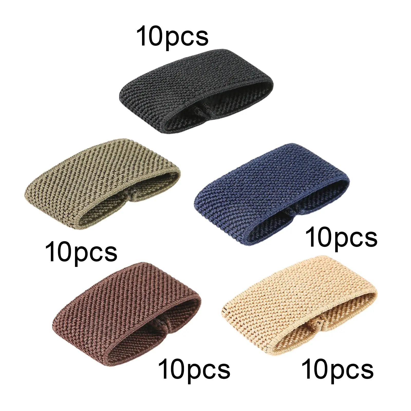 10Pcs Elastic Belt Keepers Accessories for 1.5" Wide Belts/Straps Strap Retainer Band Webbing Loop Backpacking Strap Keepers