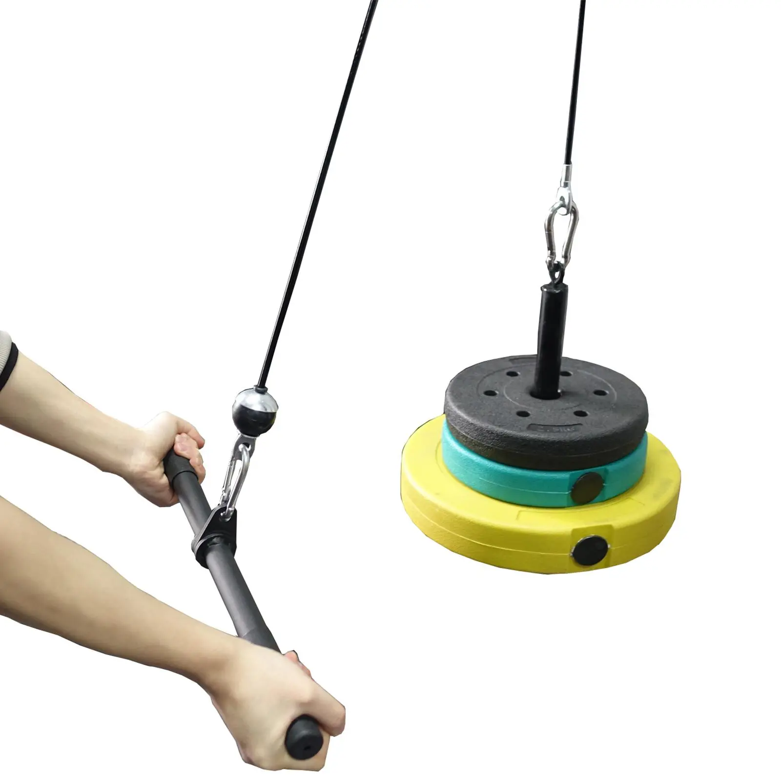 LAT Bar Cable Machine Attachment, Curl Pulldown Bar with Full Rotation