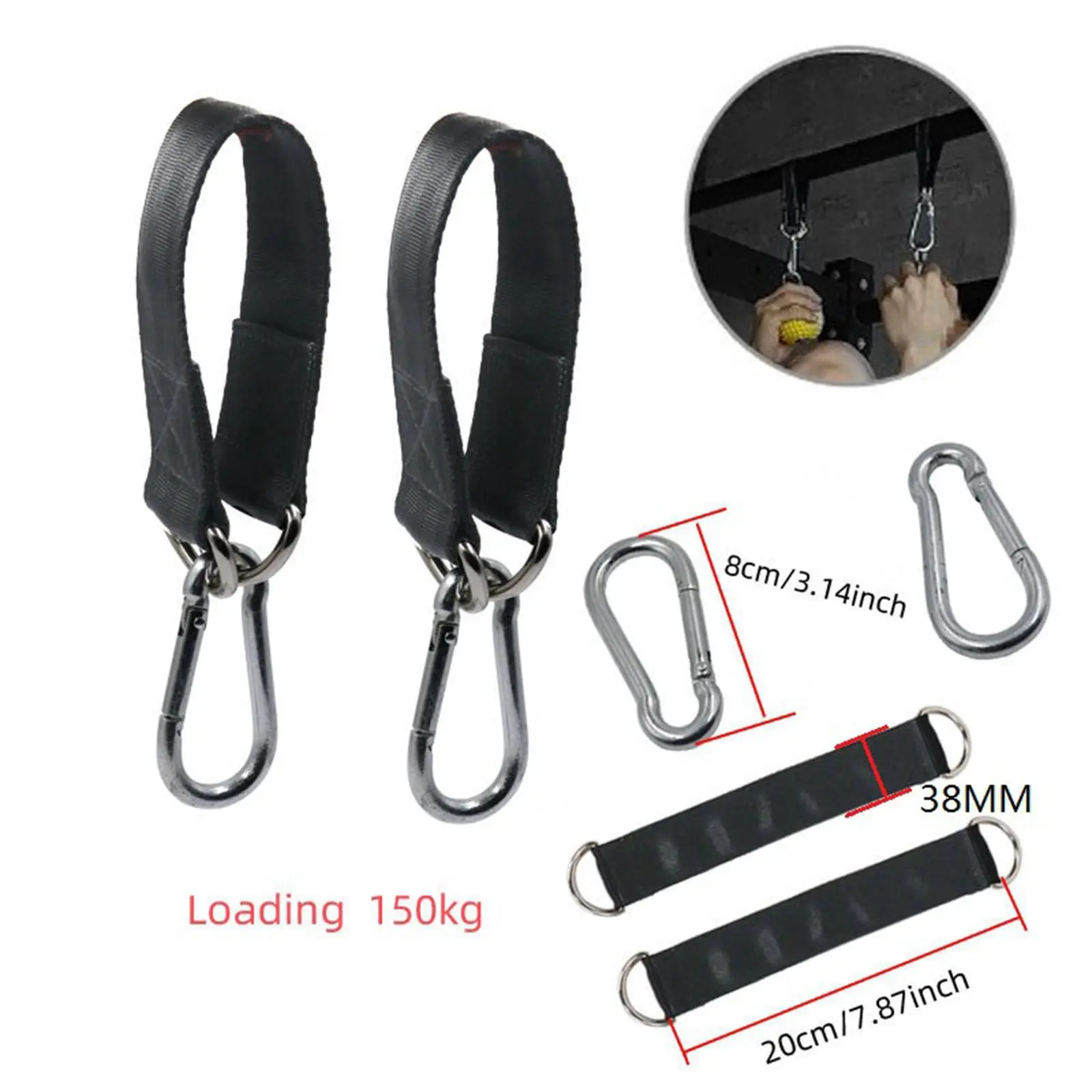 Dovewill 150kg Swing Hanging Kit Gym Hanging Strap Webbing D-