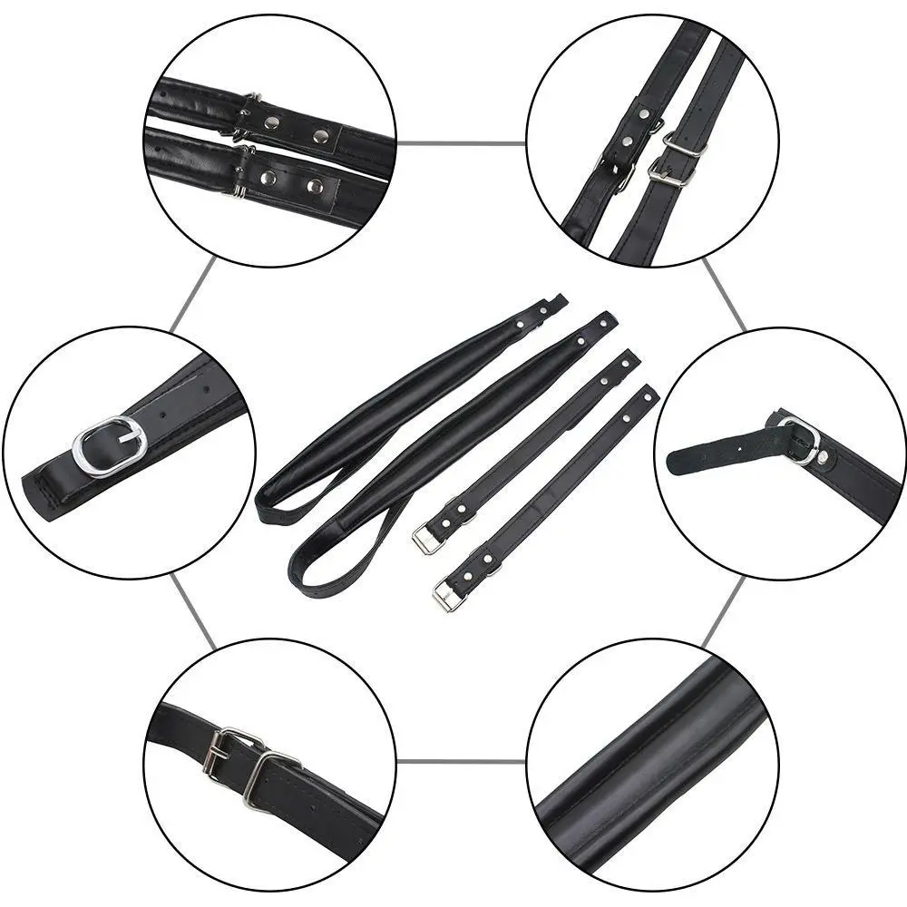 Soft Cmfortable Leather Accordion Straps Adjustable Shoulder Arm Belts Set Accessory for 16-120 Bass Accordion Instruments