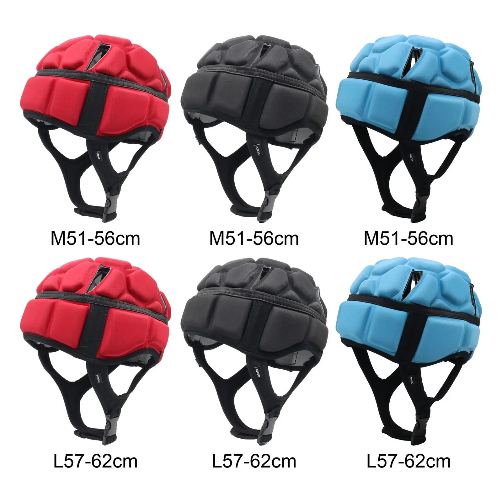 Adjustable Rugby Helmet Football EVA Padded Soft Headguard Head Protector