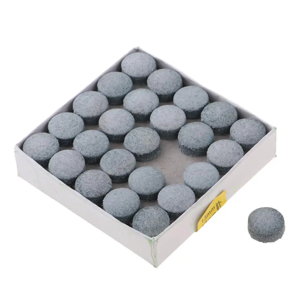 50pcs Cue Tips for Snooker Billiard Professional Pool Cue Stick Leather Nine Ball Cue Tips Replacement Parts Entertainment 13mm