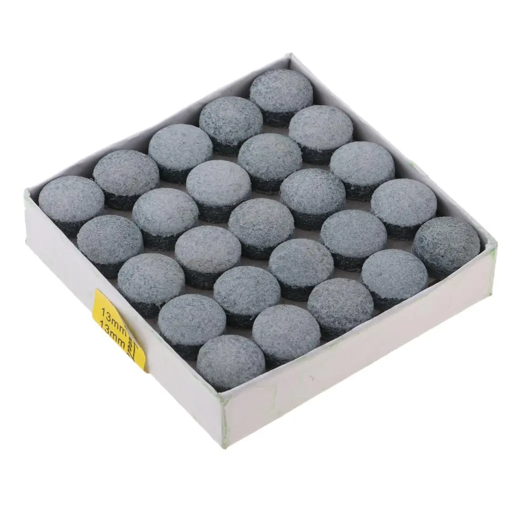 50pcs Cue Tips for Snooker Billiard Professional Pool Cue Stick Leather Nine Ball Cue Tips Replacement Parts Entertainment 13mm