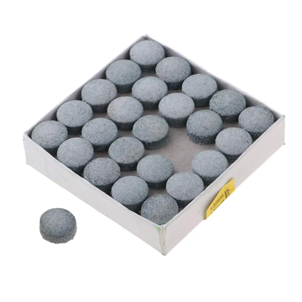 50pcs Cue Tips for Snooker Billiard Professional Pool Cue Stick Leather Nine Ball Cue Tips Replacement Parts Entertainment 13mm