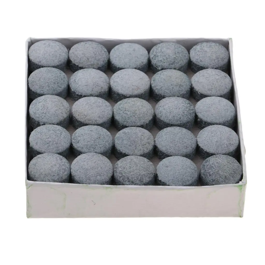 50pcs Cue Tips for Snooker Billiard Professional Pool Cue Stick Leather Nine Ball Cue Tips Replacement Parts Entertainment 13mm