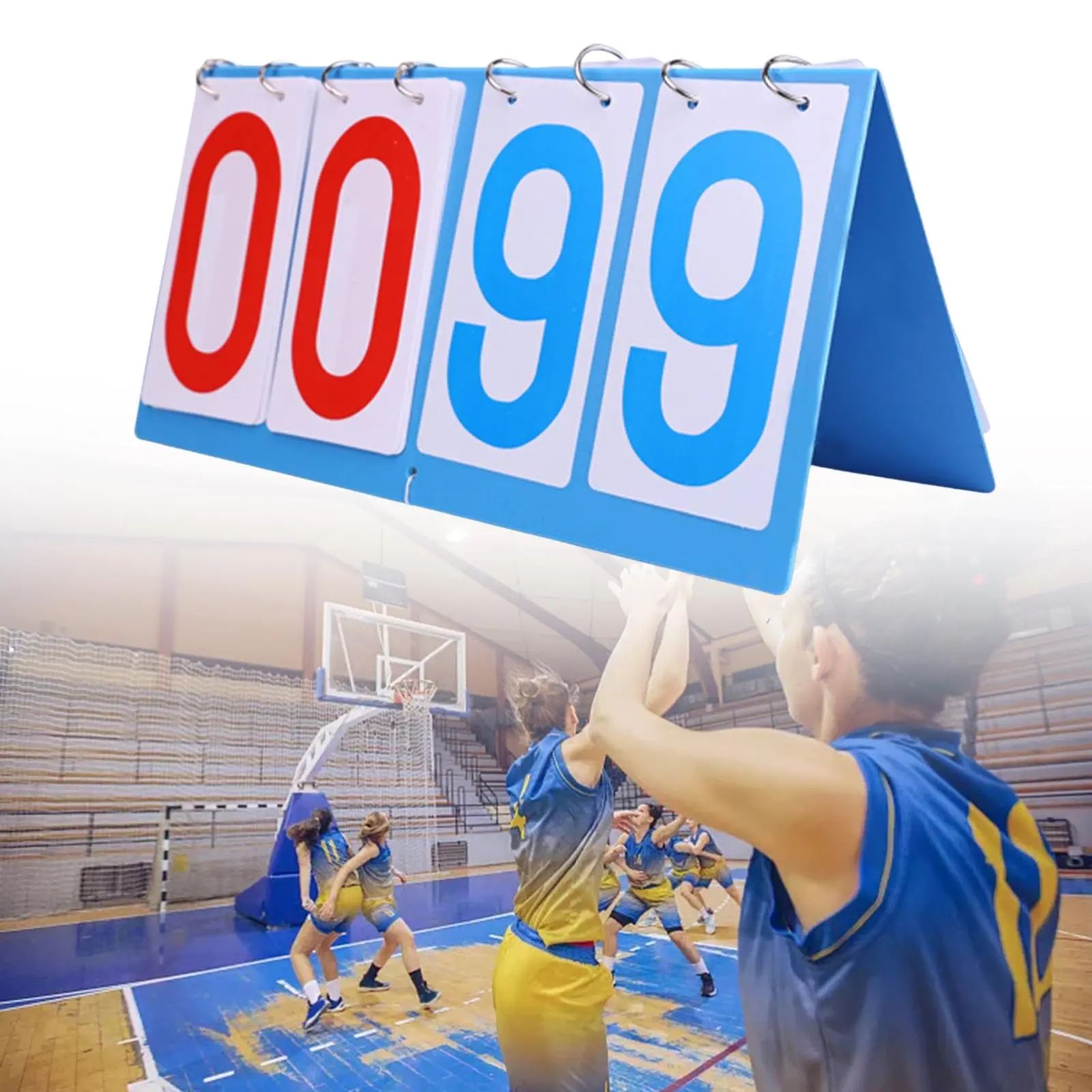 4 digits Portable Table Top Scoreboard Folding Sport Scoreboard Multi Sports Score Turn 00-99 for Baseball Competitive Sports