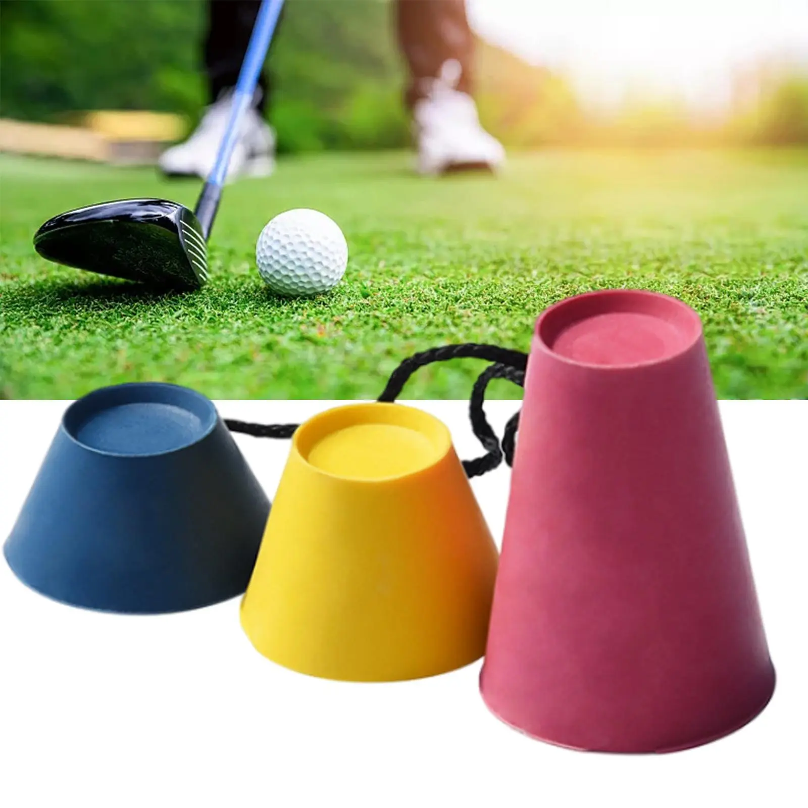 3Pcs Winter Golf Tees Practice Professional Durable Portable Bases with 3 Different Heights Reusable Golf Tee Holder for Indoor