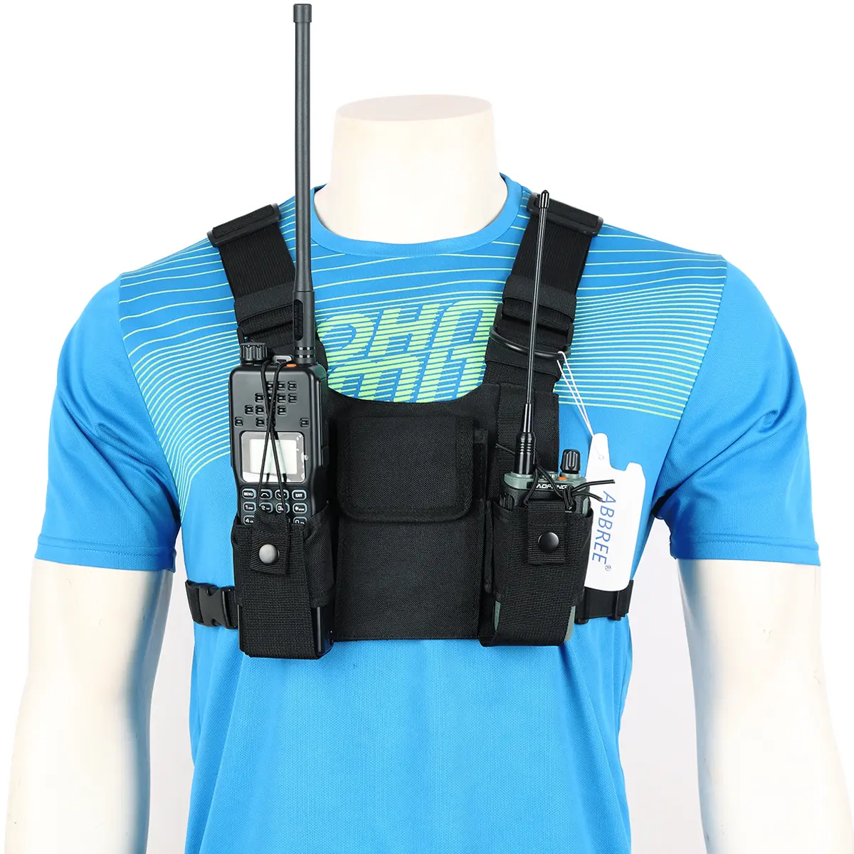 Nylon Two Way Radio Pouch Chest Front Pack Pocket Walkie Talkie Harness Vest Bag Holder Carry Case for Baofeng UV-5R UV-82 Radio