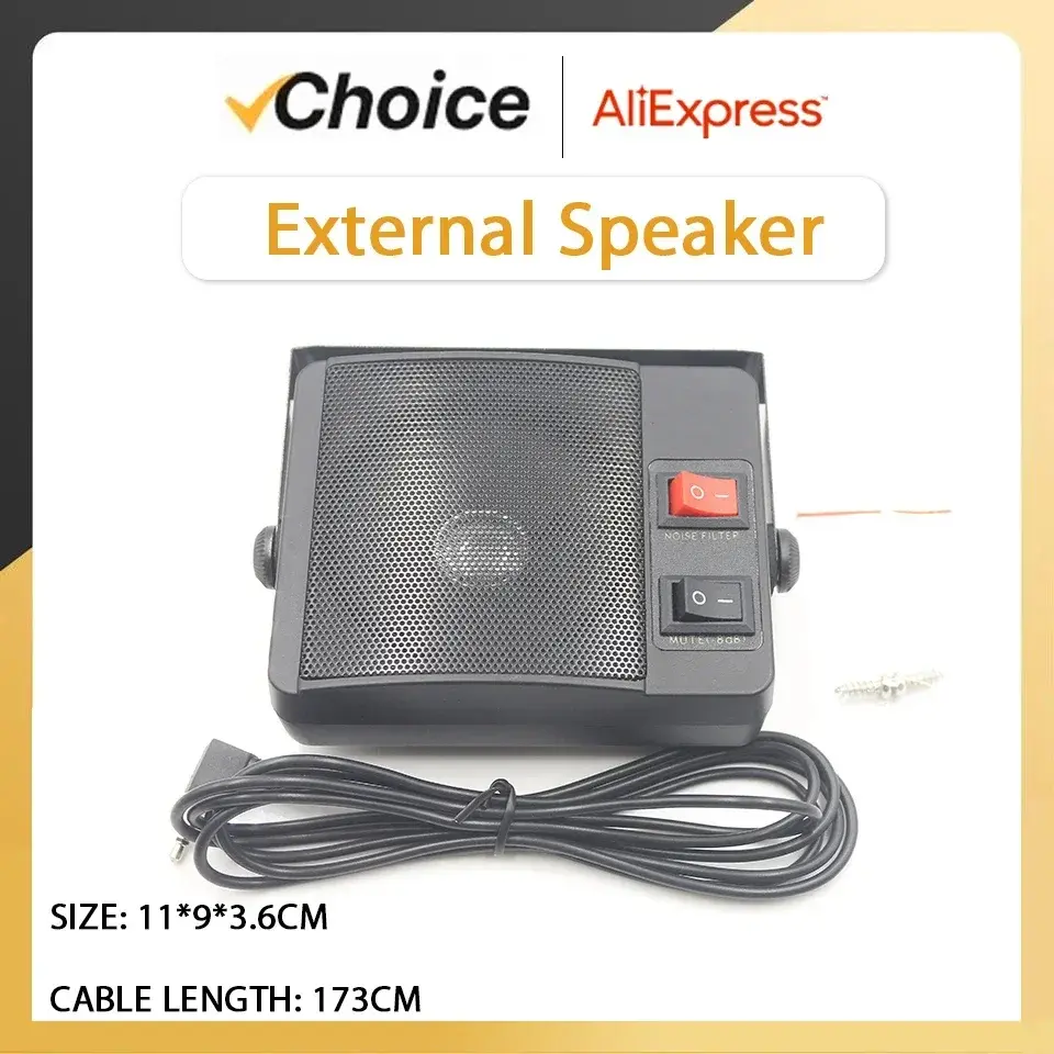 External Speaker TS-750 for Car Radio QYT KT-5000 External Loudspeaker TYT TH-9800 Mobile Radios Transceiver Radio Station 3.5mm