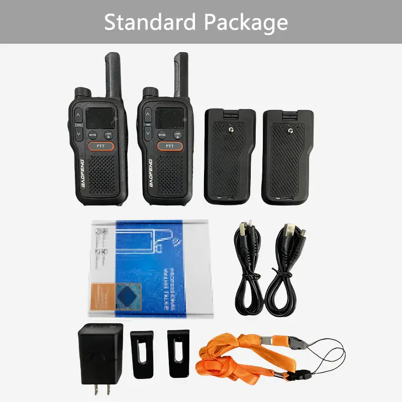Baofeng BF-T18 Mini Walkie Talkie UHF400-470MHz Micro USB Charge Monitor Two Way Radio 2-PTT Bottom FM Long Range Military Radio