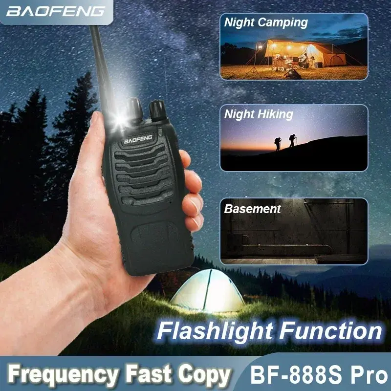 Baofeng BF-888S Pro 10pcs Walkie Talkie UHF Type-C Charge Frequency Copy Two Way Radios UHF Mini Radio Long Range CB Transceiver