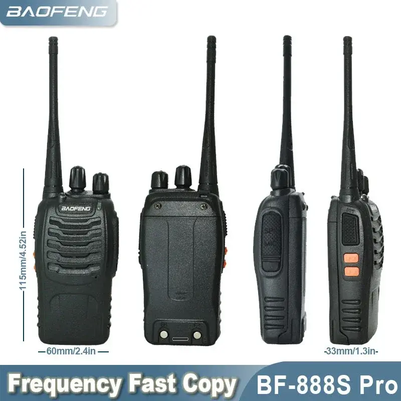 Baofeng BF-888S Pro 10pcs Walkie Talkie UHF Type-C Charge Frequency Copy Two Way Radios UHF Mini Radio Long Range CB Transceiver