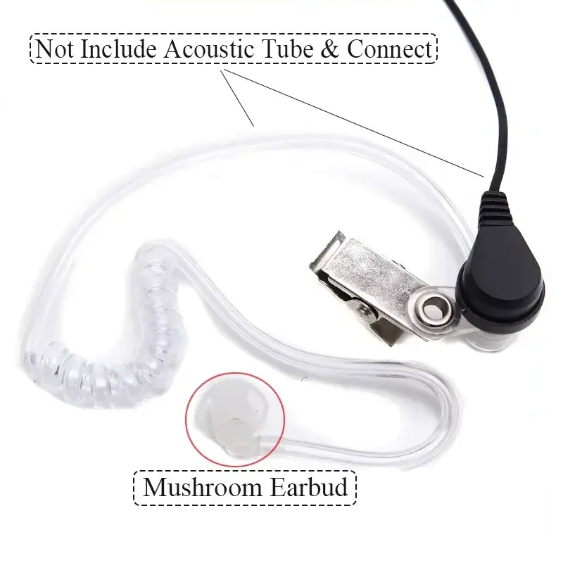 Walkie Talkie Acoustic Headset Earbud Replacement Mushroom Earbuds Soft Silicone Earplug Compatible with Coil Air-Tube Acoustic