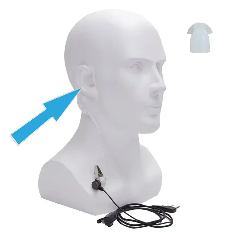 Walkie Talkie Acoustic Headset Earbud Replacement Mushroom Earbuds Soft Silicone Earplug Compatible with Coil Air-Tube Acoustic