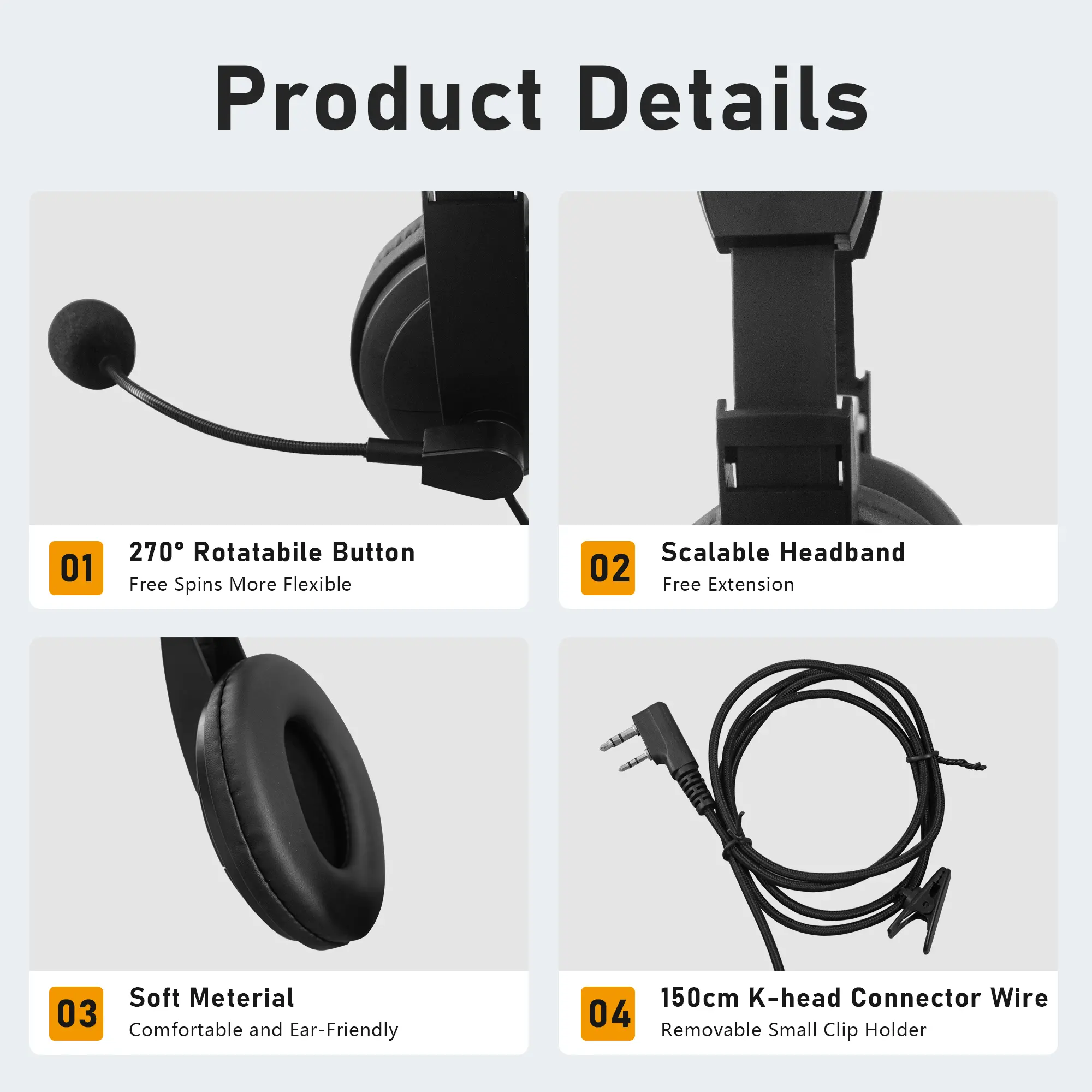 Walkie Talkie DM-32 Headset For Kenwood Ham Radio Baofeng UV-32 UV-5R UV82 UV-S9 Plus Headphone Mic PTT  Dmr Radio Headset Woxun