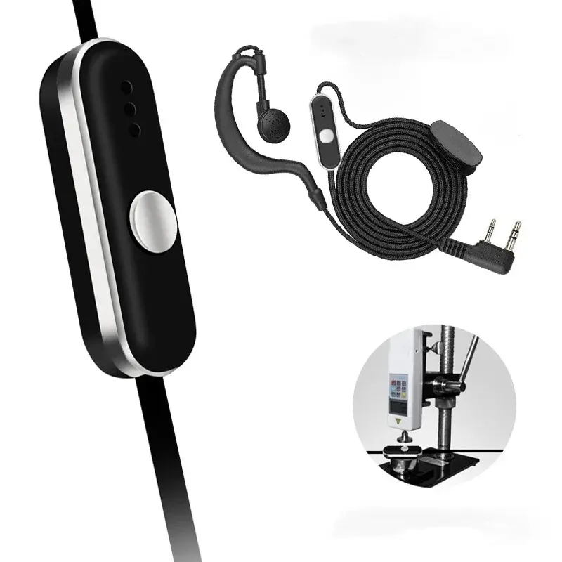 Walkie Talkie Headset Nylon Braided Headphone PTT 2-Pin/1-Pin Port Earpiece For Kenwood Motorola Radio Baofeng Quansheng Radios