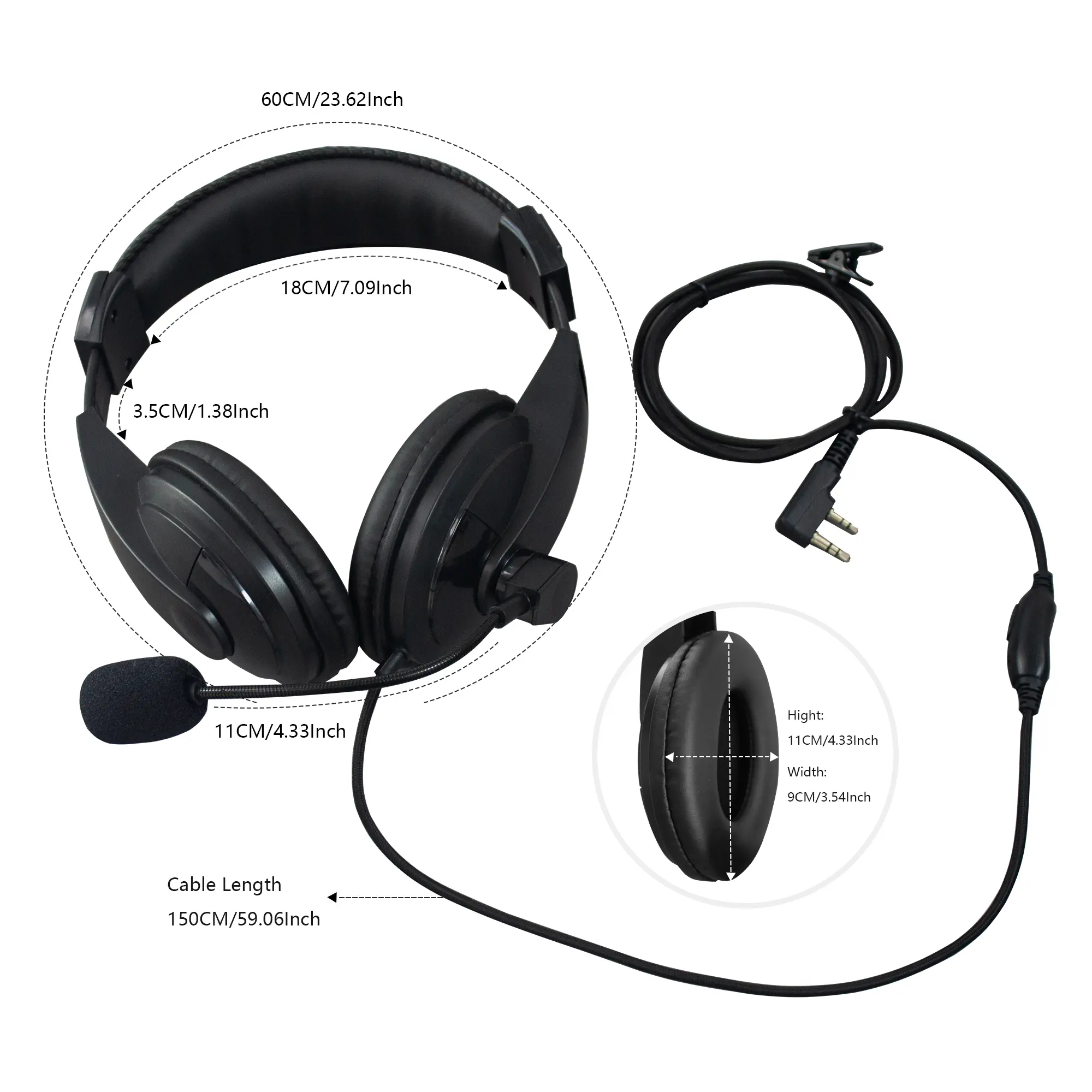 Walkie Talkie DM-32 Headset For Kenwood Ham Radio Baofeng UV-32 UV-5R UV82 UV-S9 Plus Headphone Mic PTT  Dmr Radio Headset Woxun