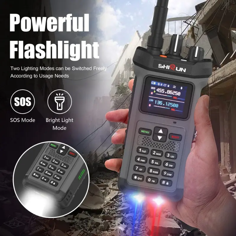 20W Walkie Talkie SQ-8500 Dual-Purpose Power Bank Strobe Lights Type-C Charging AI Noise Reduction IP54 Waterproof Two Way Radio