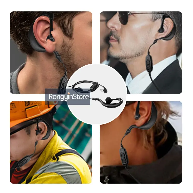 Dual PTT MIC Headset for BaoFeng Walkie Talkie UV-82 UV-82HP UV-82X UV82 UV-82L UV-8D GT-5 V2+ Radio Earpiece Baofeng Accessory