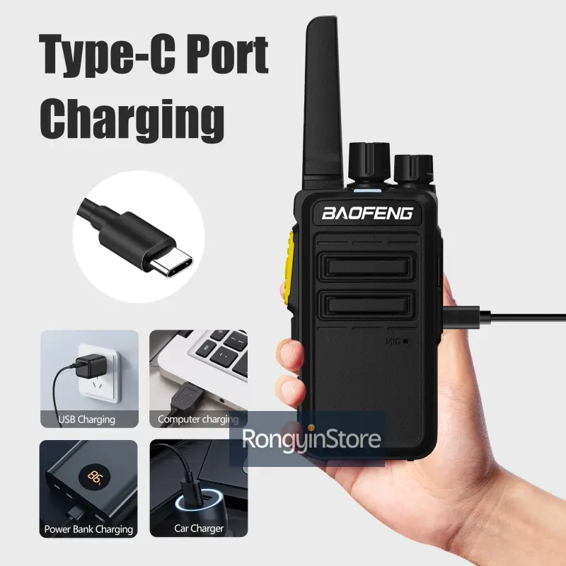 Baofeng Radio BD-V12A Walkie Talkie Transmitter Rechargeable Thin Uhf Wireless 16 Channel Kids Mini Walkie Talkies Two Way Radio