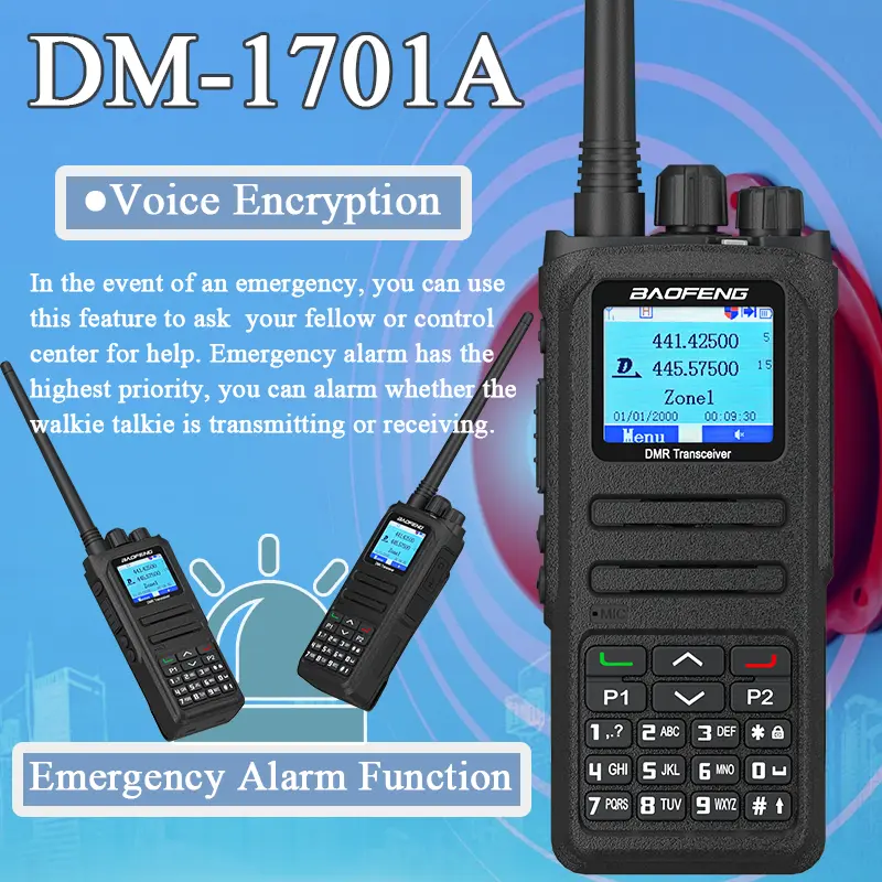 DMR Radio DM-1701A Baofeng walkie talkie Open GD77 Dual Mode Analog And Digital Tier1 Tier2 Dual Time Slot Long Range Ham Radios