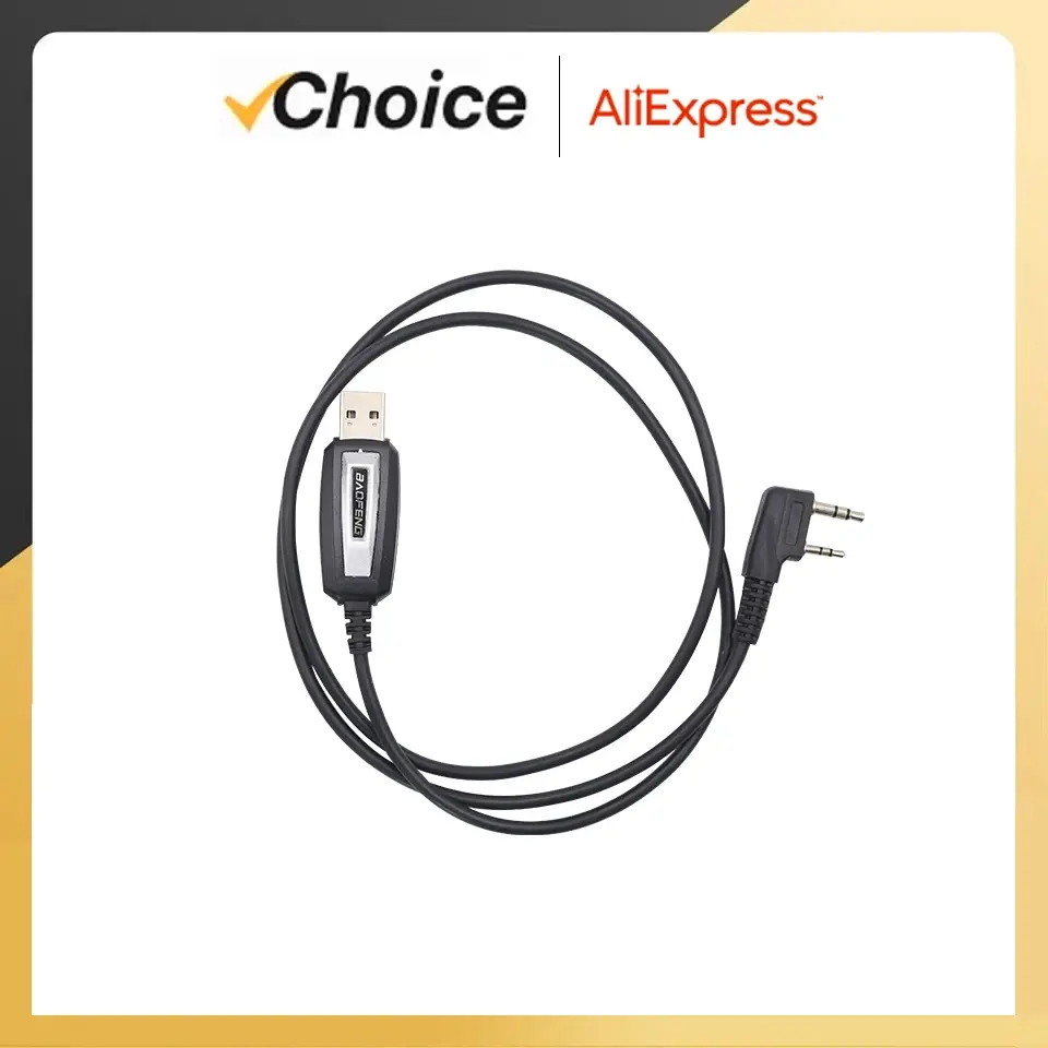 Baofeng USB Programming Cable BF-5RH UV-13 UV-17 Quansheng UVK5 UVK6 5RPlus Programming Cable CD Software Radio Accessory K Plug